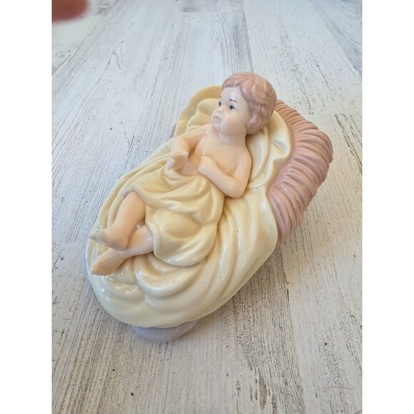 Vintage o'well baby Jesus porcelain large nativity Xmas crib manger decor statue - Picture 2 of 7